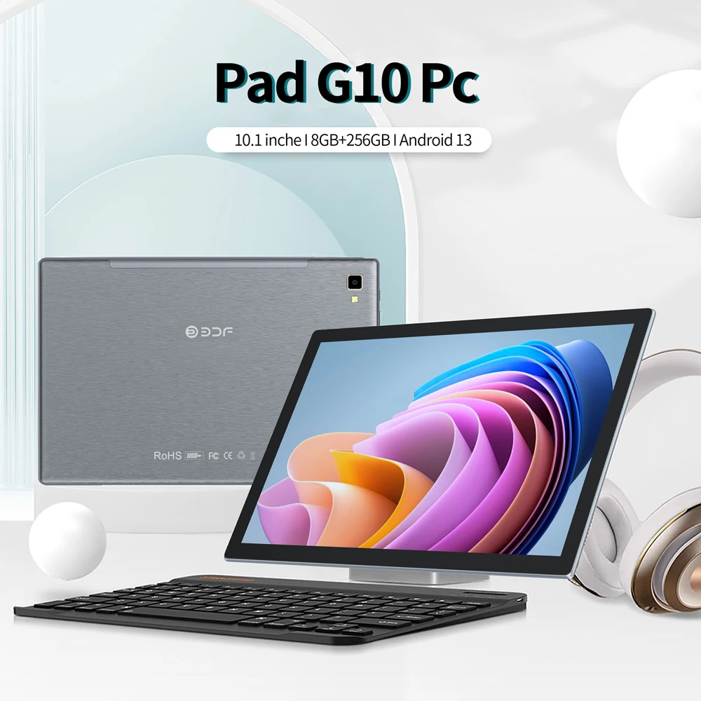 Tableta BDF de 10,1 pulgadas, tarjeta Sim 4G Lte, Octa Core, 8GB de RAM, 256GB de ROM, tabletas 2,4G/5G, Wifi, Android 13, tarjeta Sim