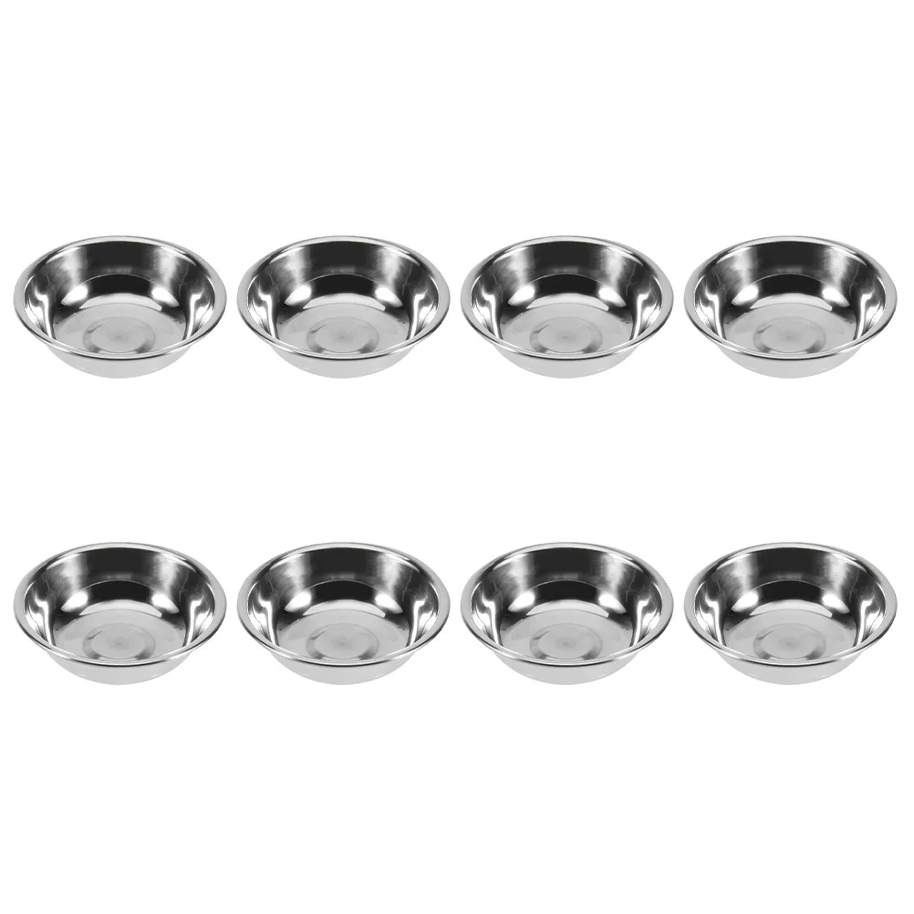 

8 Pcs Sauce Dishes High Quality Stainless Steel Ideal Dessert Pickle Dumplings Suitable Sugar Salad