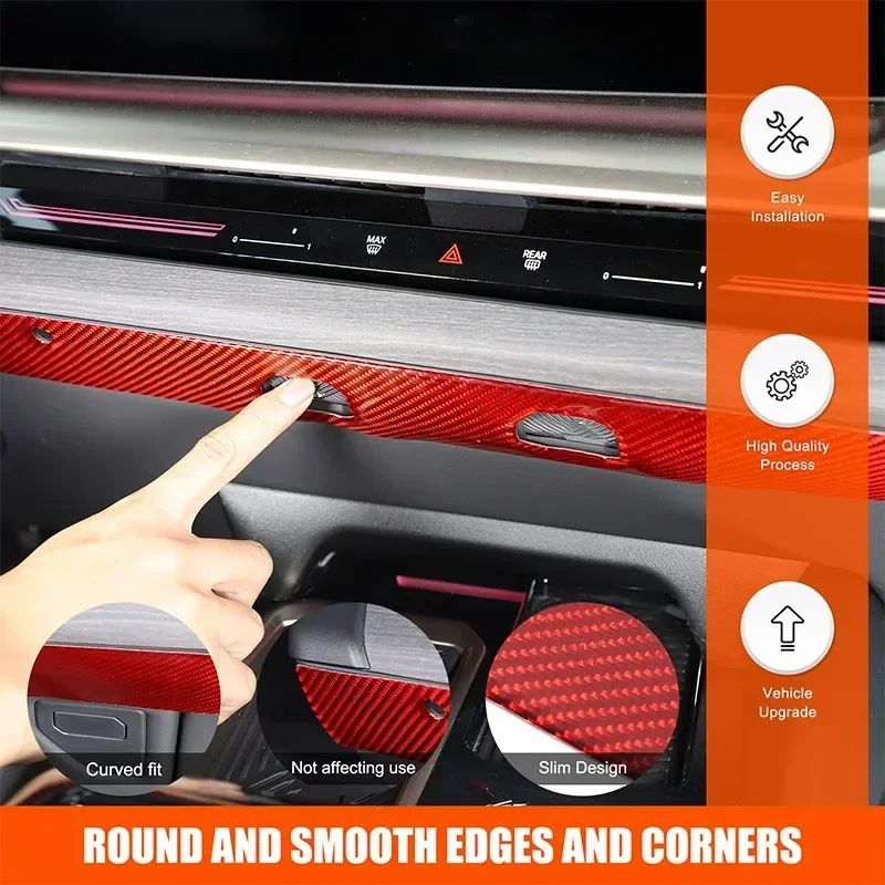 لسيارات BMW 5 Series G60 2024-2025 شاشة ملاحة السيارة من ألياف الكربون الناعمة لوحة سفلية ملصق مزخرفة ملحقات السيارة الداخلية