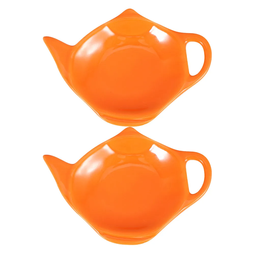 2Pcs Sophisticated Ceramic Teabag Dish Small Decorative Tray for Tea Time Tea Parties Easy Clean Sturdy Teabag Holder Coaster