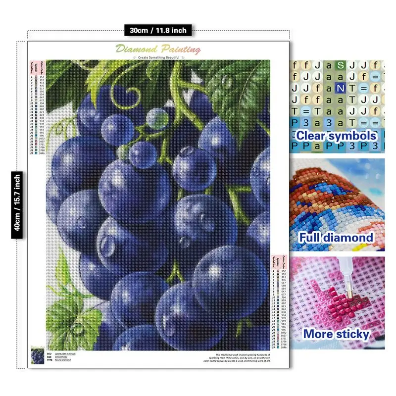 GATYZTORY 5d DIY Embroidery Kits Cross Stitch Mosaic Grape Fruit Diamond Painting Rhinestones Round Diamond Home Decor