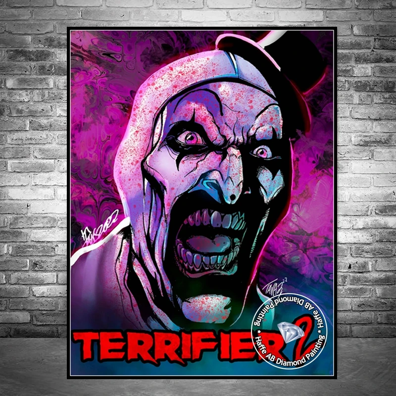 Horror Movie Terrifier 2 AB Drills Diamond Painting Art Halloween The Clown Damien Leone Film Diy Cross Stitch Home Decor