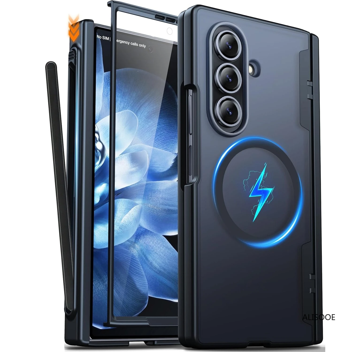 

Чехол с шарниром Z Fold 7, чехол для Samsung Galaxy Z Fold 7, держатель для ручки, магнитный полный чехол с защитной пленкой на переднее стекло, принципиально