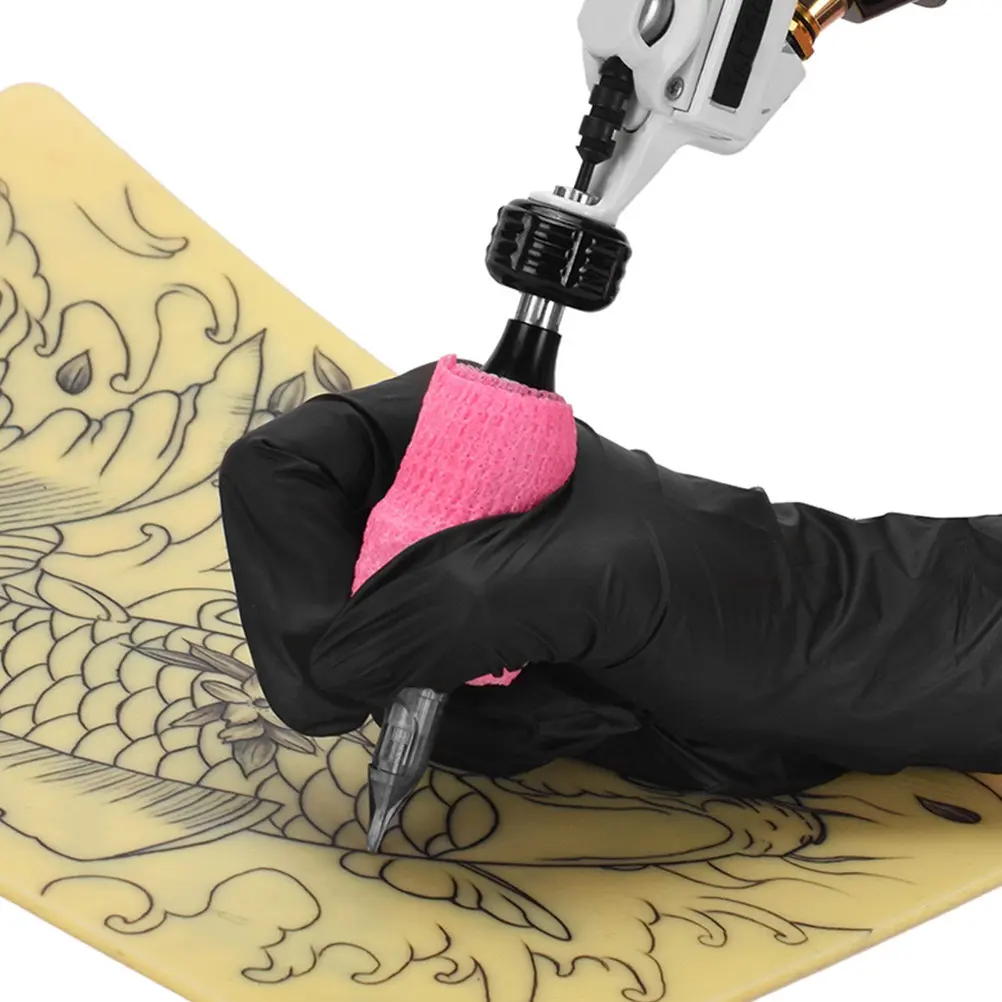 

5 шт. дышащих самоклеящихся эластичных бинтов для татуировок, противоскользящие повязки для тату-грипсов, впитывающие пот ленты для татуировок (многоразовые)