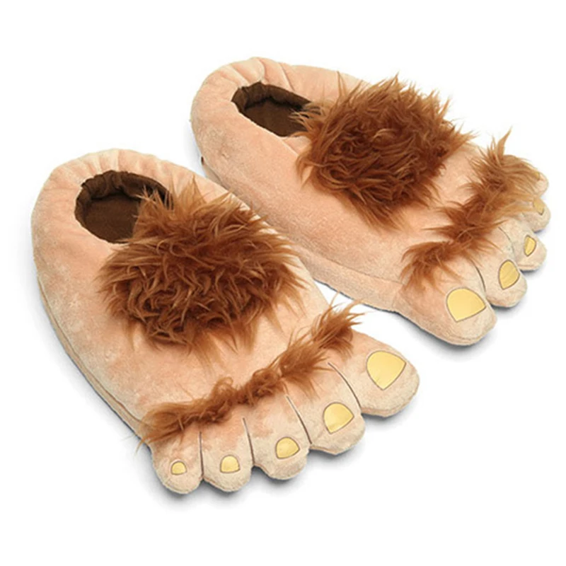 Fashion Furry Adventure Warm Slippers Big Hairy Unisex Savage Monster Plush Home Slippers Indoor Shoes HOME CUTE SLIPPER