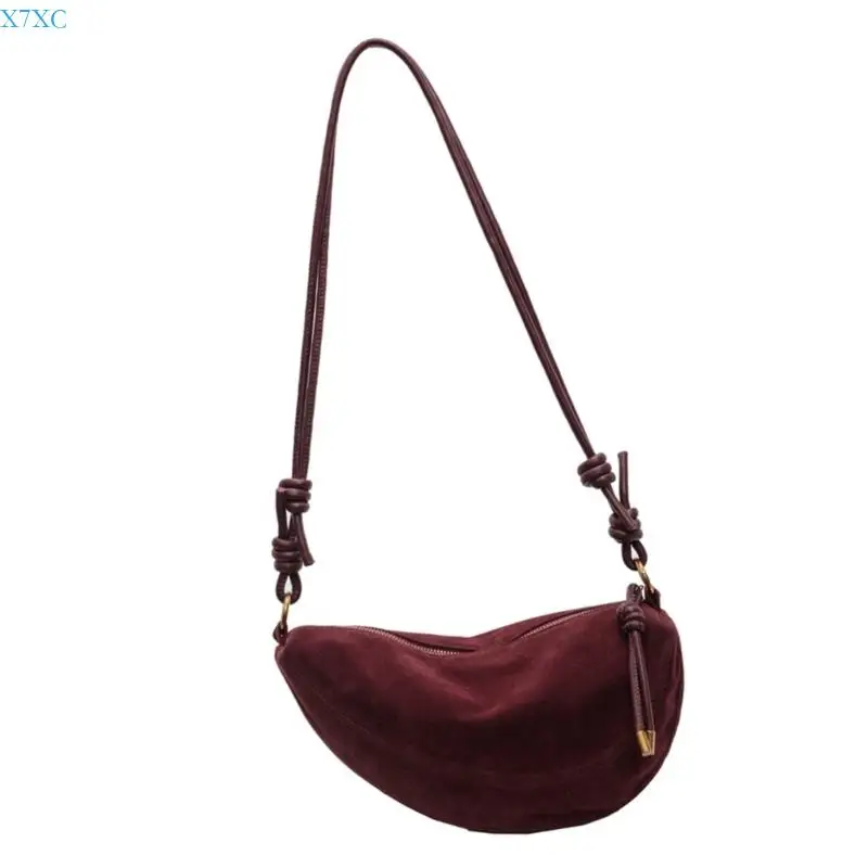 

X7XC Women Bag Large Capacity Crossbody Bag Retro Shoulder Bag Dumplings Bag
