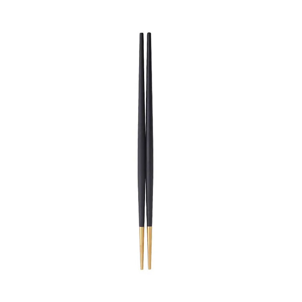 

Stainless Steel Pointed Ends Chopsticks Japanese Style Non-slip Cuisine Chopsticks Tableware for Home Restaurant (Black and Gold