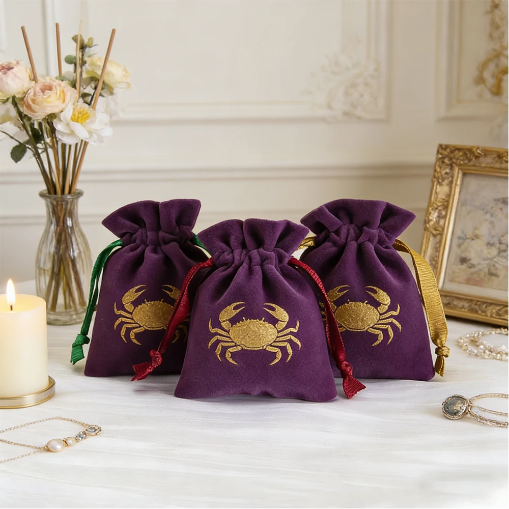 

Фиолетовый плотный бархатный мешочек с лентой, органайзер для путешествий, свадебная сумка, упаковка для ювелирных изделий, серег, ожерелий, мыла, свечей, косметики, подарочная упаковка