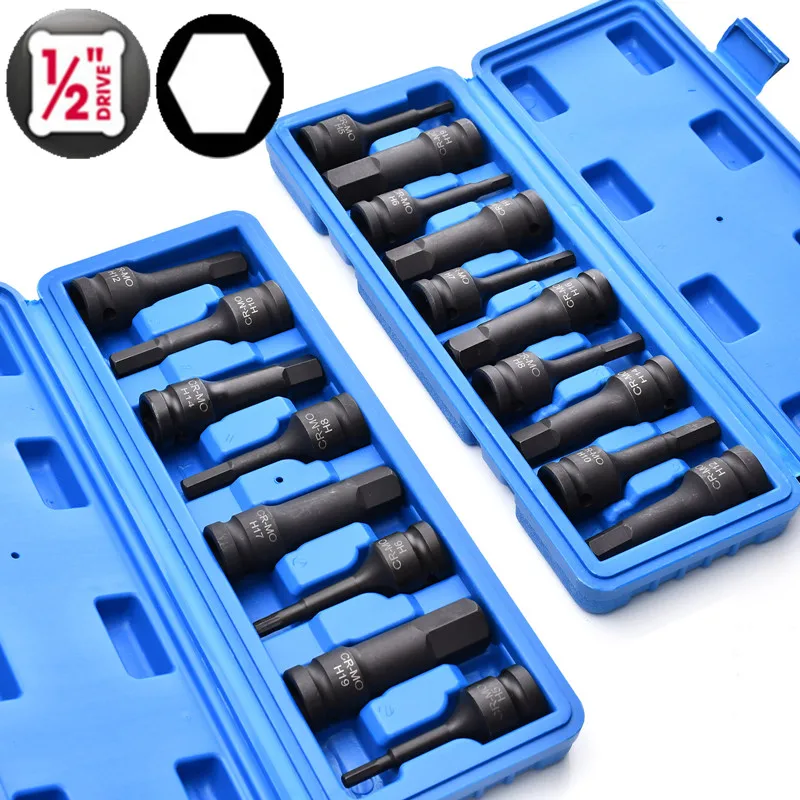 

Hex Socket Bit Air Gun Socket Electric Wrench Bit Screwdriver Long Sleeve Wrench Integrated Pneumatic Hex Socket Hand Tools