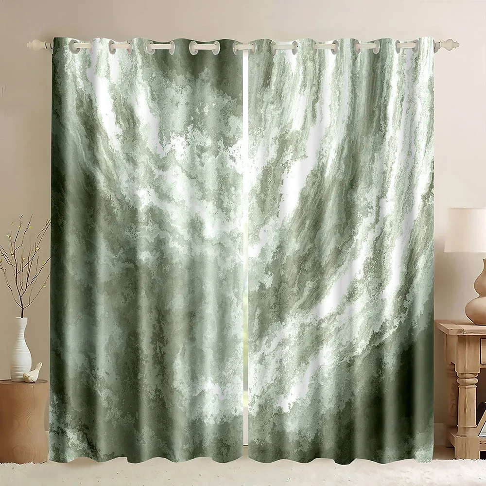 Marble Print Window Curtains,Abstract Modern Window DrapesStone Texture,Fluid Art Window Curtains Elegant Art Blackout Curtains
