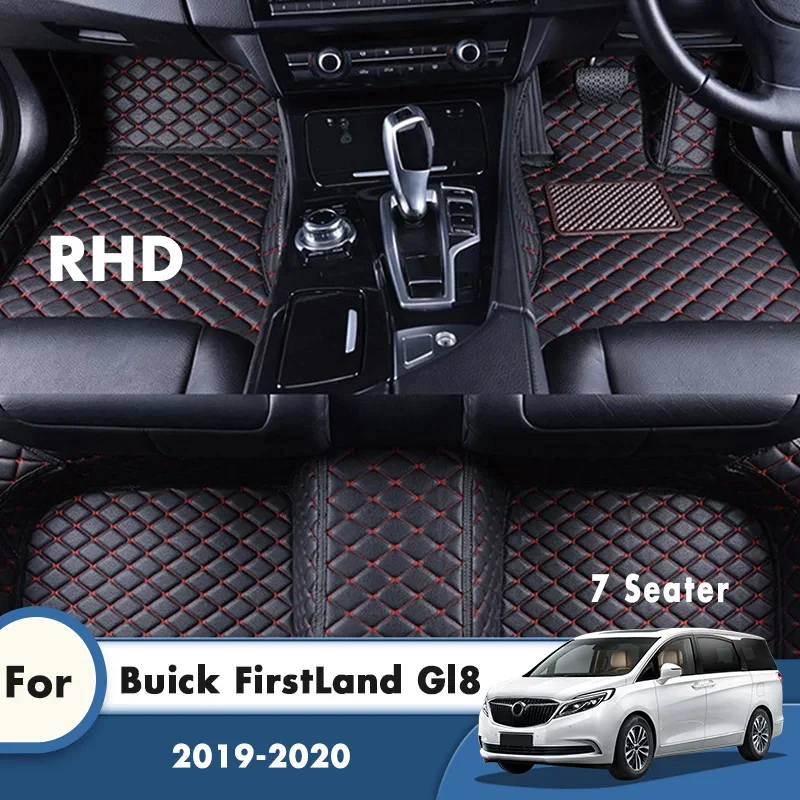 Car Floor Mats For Buick FirstLand Gl8 2020 2019 (7 Seater) Custom Auto Carpets Rugs Vehicle Foot Pads Full Set Leather Cars Mat