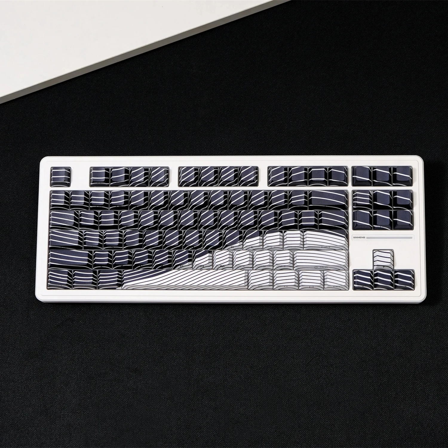 KYOMOT 135 Keys Black Waves Side Print Keycap Double Shot Cherry Profile Shine Through Keycaps for MX Switch Mechanical Keyboard