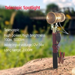Telescopic Spotlight 12V Long Range Hunting Flashlight High Power led Flashlight Zoomable Searchlight Camping Lamp