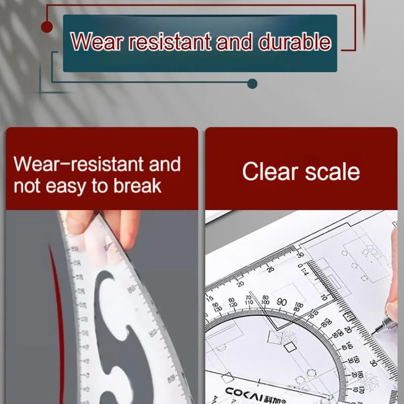 2Pcs/Set Multifunctional Triangle Ruler 30/45 Degree Measurement Angle Isosceles Triangle Ruler Geometry Students Drafting Tool