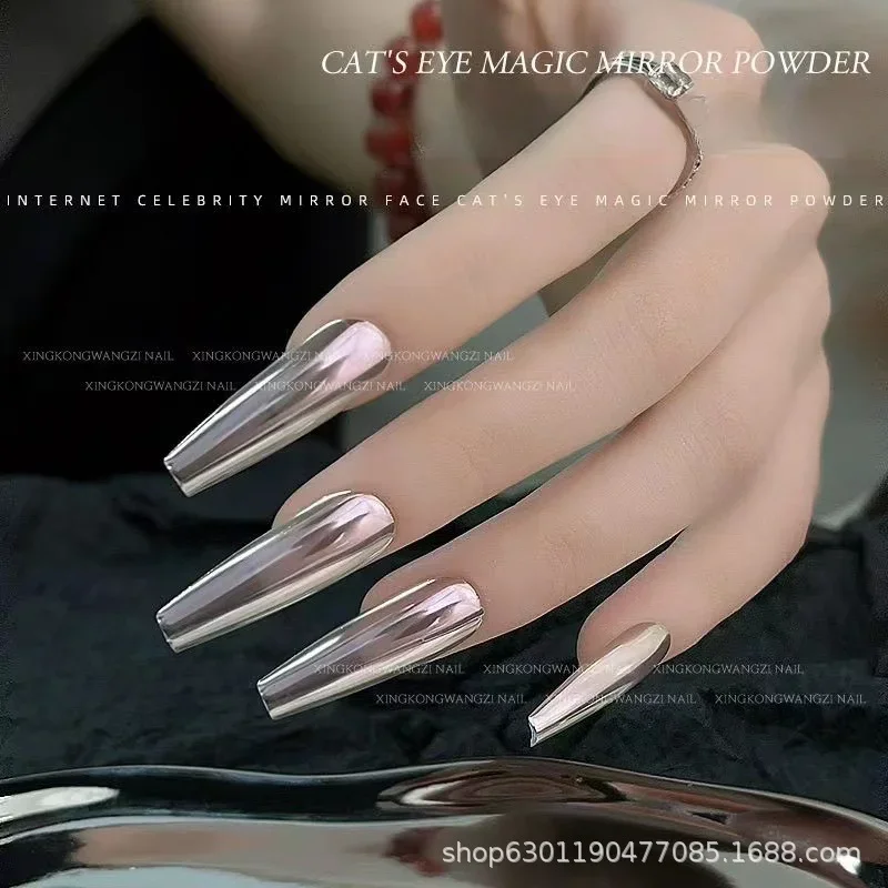 Maanlicht Magische Spiegel Poeder Magnetische Spiegel Cat Eye Nagelpoeder Bijpassende DIY Nail Art Decoratie Chrome Nagelsalon Exclusief