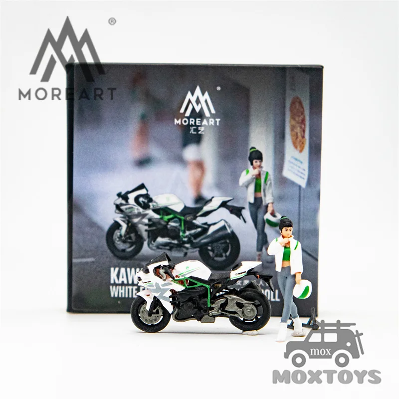 MoreArt 1:64  KAWASAK WHITE FLORAL GIRL MOTORCYCLE DOLL