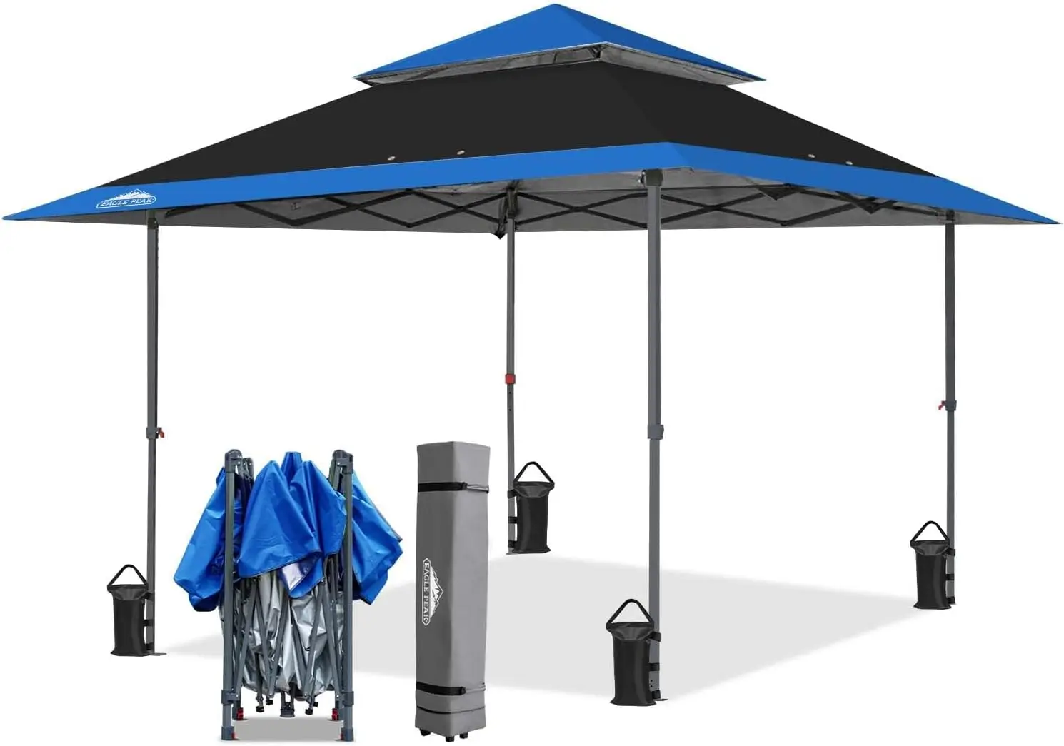 

EAGLE PEAK 13x13 Всплывающая палатка с прямыми ножками, мгновенный уличный навес, легкий набор для одного человека, складное укрытие с автоматическим удлинителем