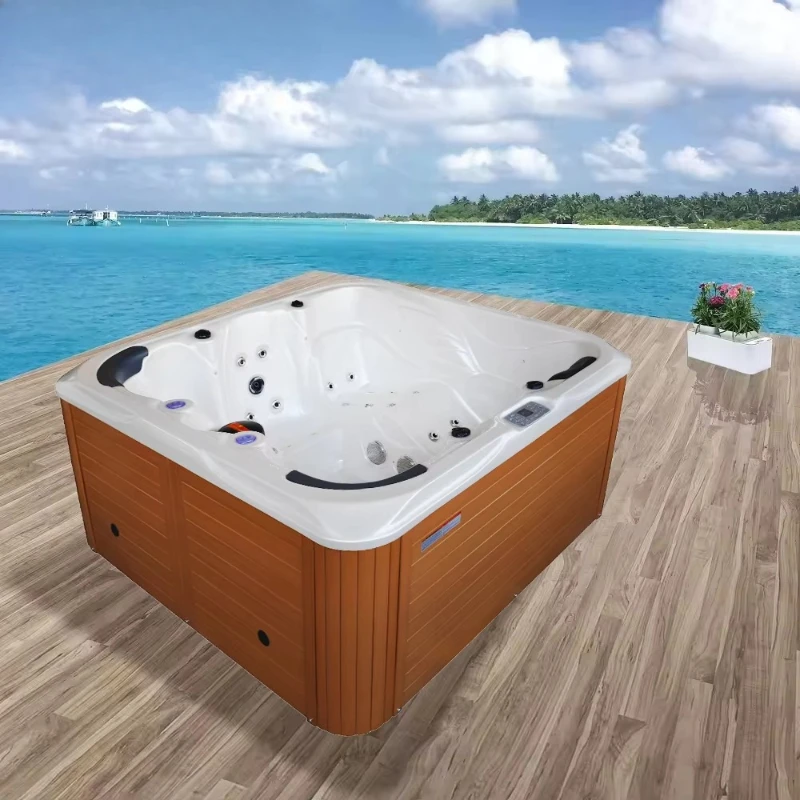 Inflatable Outdoor Heated Spa Pool, 130 Bubble Jets Portable Massage Tub, Hot Whirlpool for Backyard & Balcony