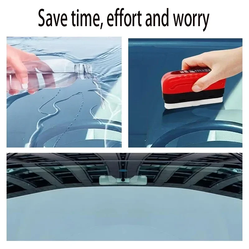 فرشاة قوية لإزالة فيلم الزيت لزجاج السيارة ومرآة الرؤية الخلفية، أداة مسح مبللة غير قابلة للكش وخالية من الخدوش للاستخدام في زجاج السيارة