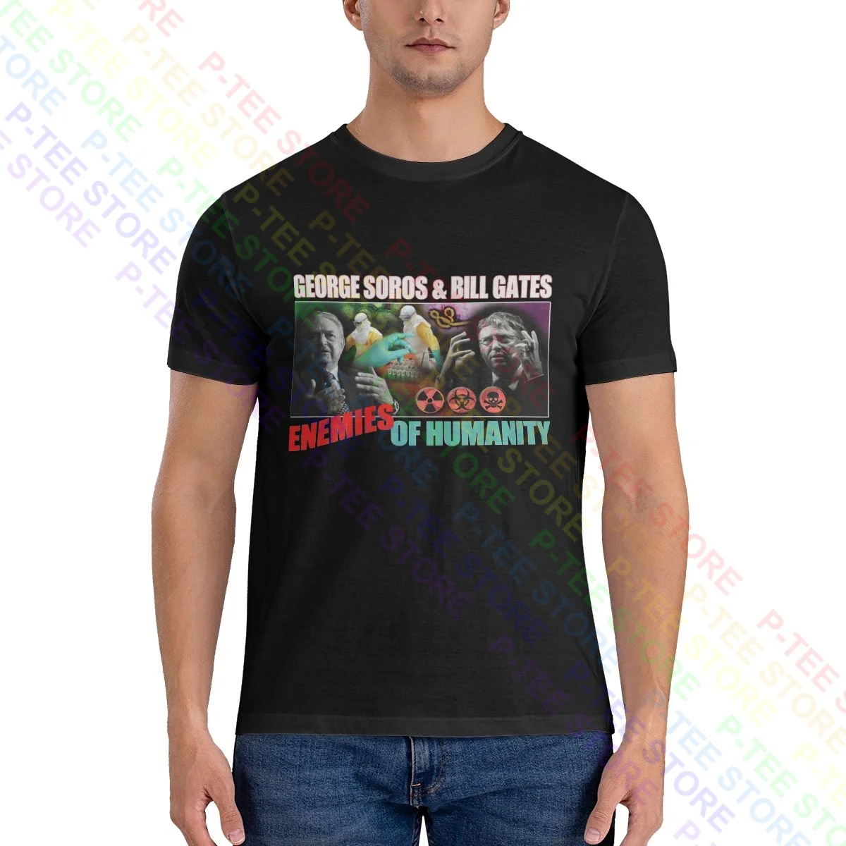 Cv19 Vaccines New World Order Illuminati Truth Bill Gates George Soros Shirt T-shirt Style Hip Hop Tee