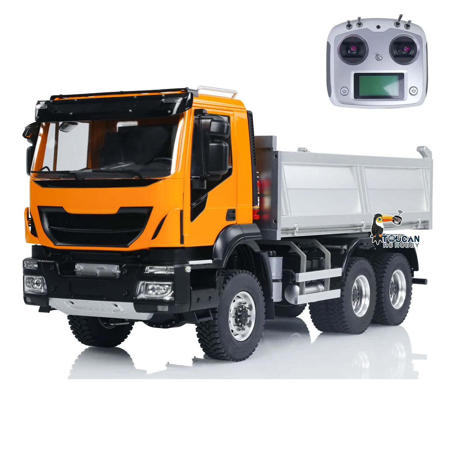 6x6 1/14 RC Metal Hydraulic Dumper Truck Remote Control Car Model with 2-speed Gearbox Sound Light System RC Toy TH23528