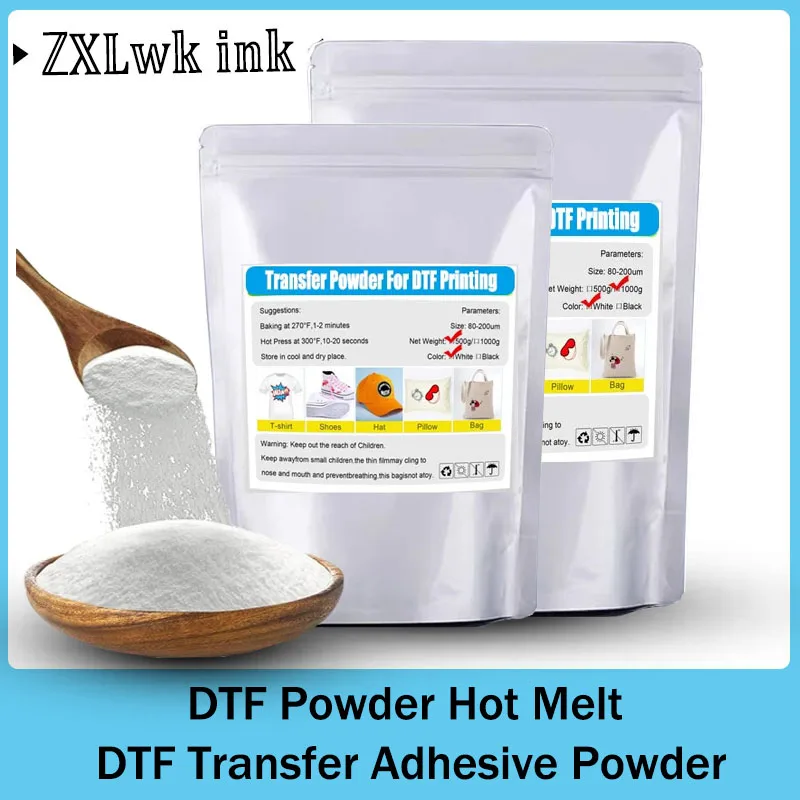

DTF Transfer Adhesive Powder White DTF Powder Hot Melt Adhesive, Pretreat Powder For Direct To Film Printing On All Fabric 1KG
