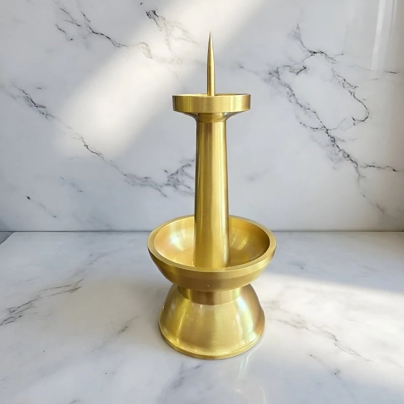 home decoration worship in Buddhist shrines, brass candle holder base for offering to gods, available fo