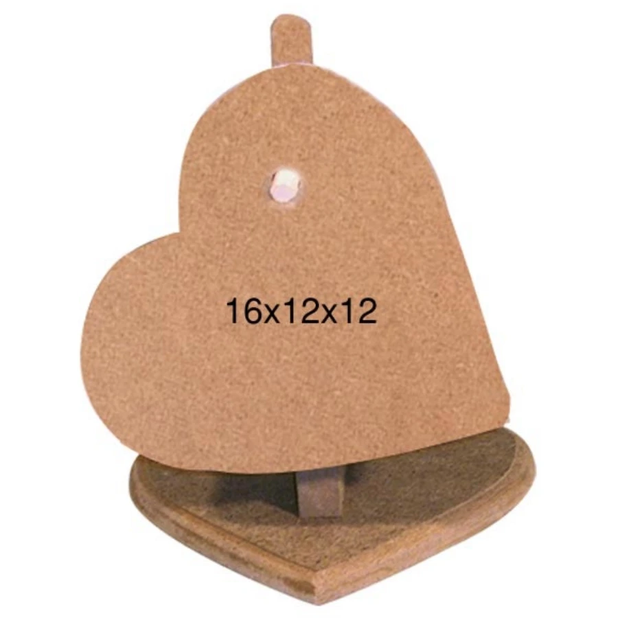 F773 Heart Cup Six 6lı, Dyeable Raw Wood Coaster