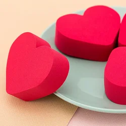 Rose Red Heart Soft Sponge Puff Wet and Dry Dual Use Makeup Beauty Puff Liquid Foundation Sponge Cosmetic Tools 1pc 6.5x5.5x2CM