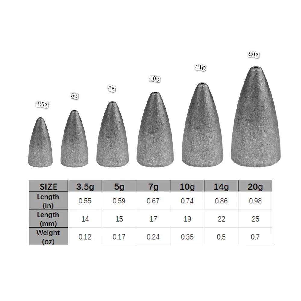 Fishing Accessories Leaded Jig Head 3.5g 5g 7g 10g 14g 20g Lead Pendant Bullet Pendant Lead Sinkers Fishing Tackle For Lure