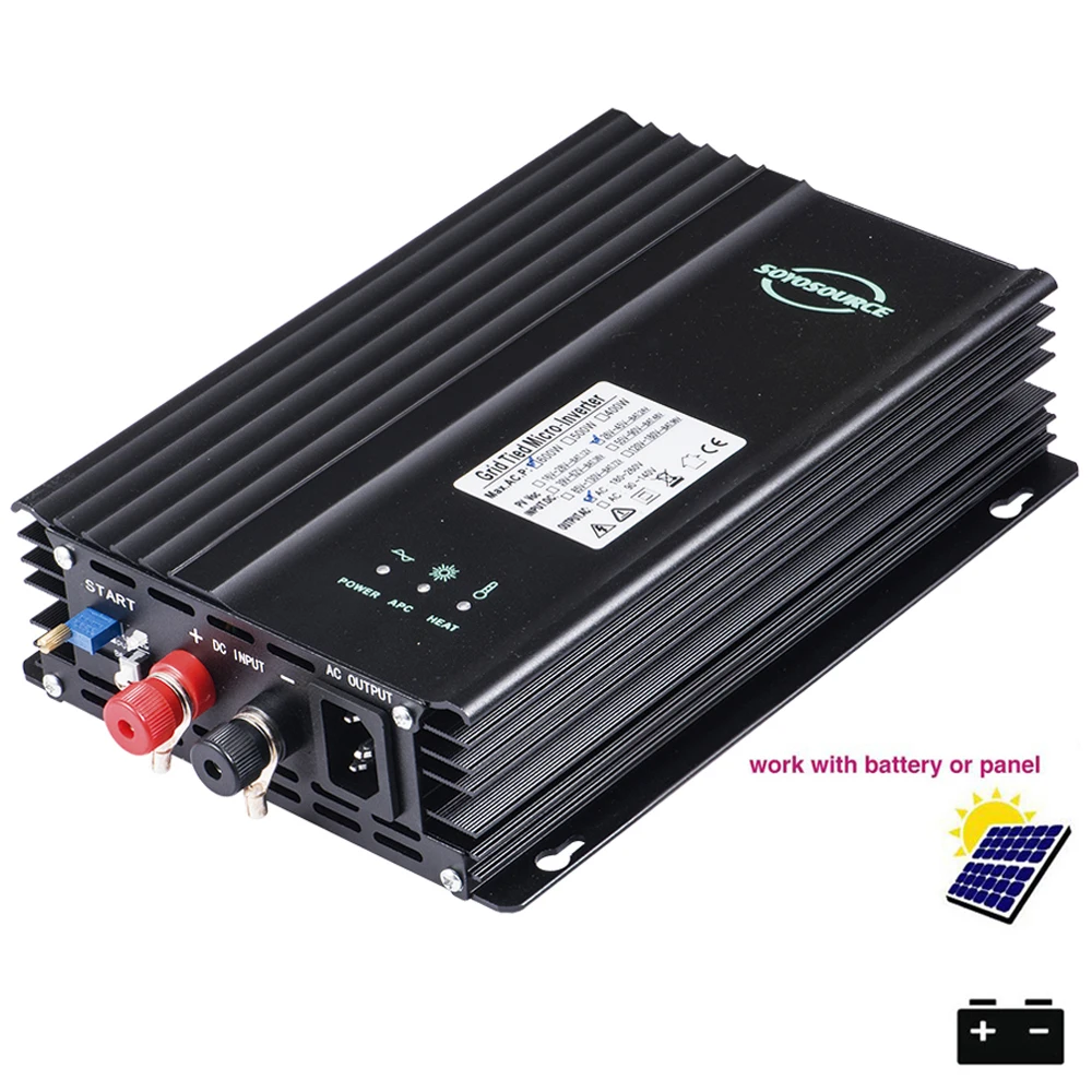 Optional Update 500W 600W Micro Grid Tie Inverter MPPT Pure Sine Wave for Solar Panels 12V 24V 48V Adjustable Battery Discharge