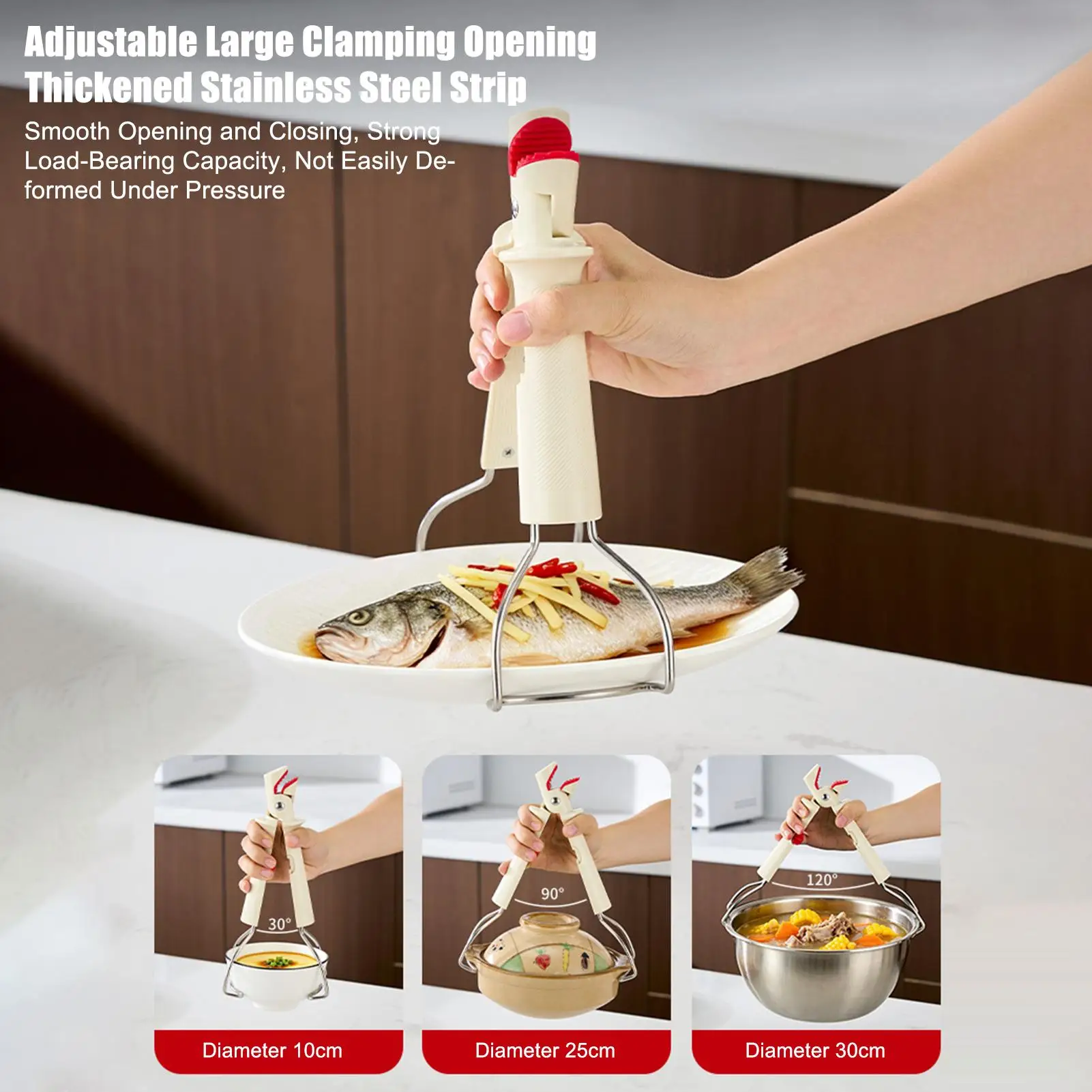 

Hot Plate Grabber Double Head Food-Grade Anti-Scald Ergonomic Pot Dish Holder For Home Kitchen Restaurant Cafeteria Camping