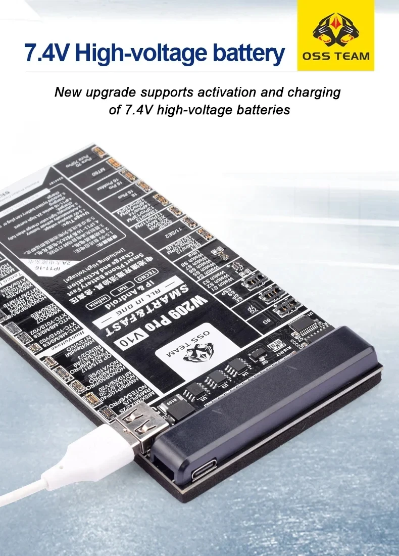 OSS W209 PRO V10 Battery Activation Charge Board for iPhone 6-17 Pro Max Huawei Android Phone, Intelligent Quick Charging Tester