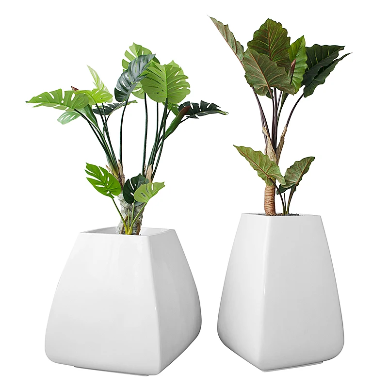 LTT Modern Nordic Square Bucket FRP Floor Floor Large Vase Soft Decoration