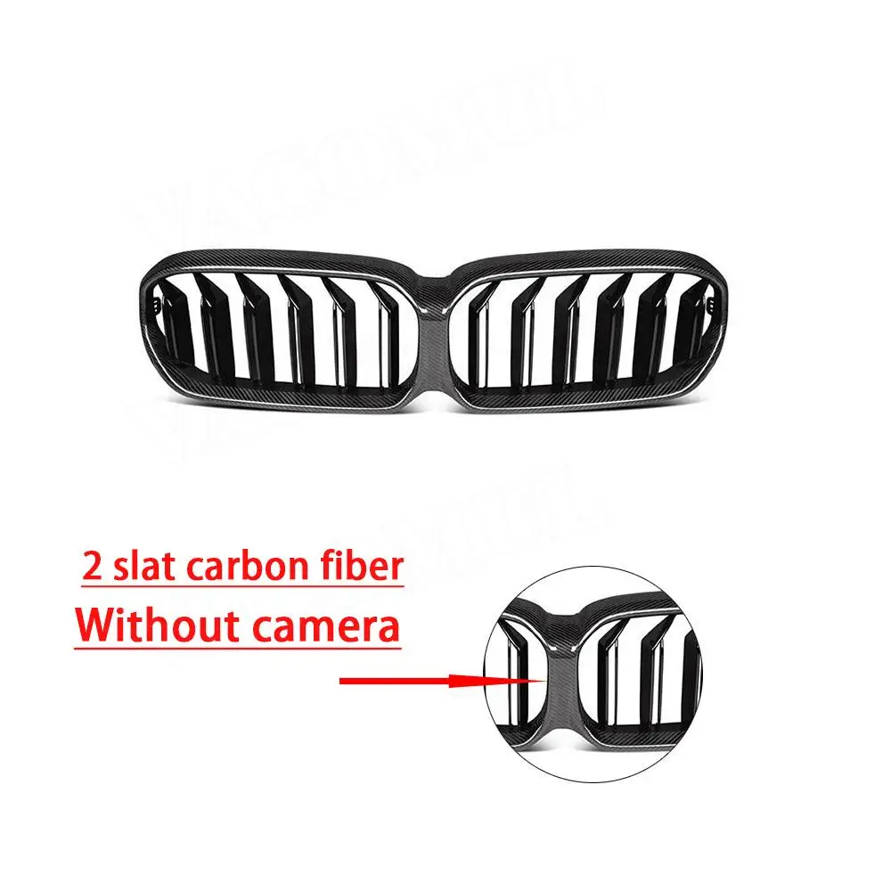 Carbon Fiber Front Bumper Grille for BMW 5 Series G30 G38 F90 M5 2020-2022 Trim Strips Front Kidney Hood Grills Car Styling