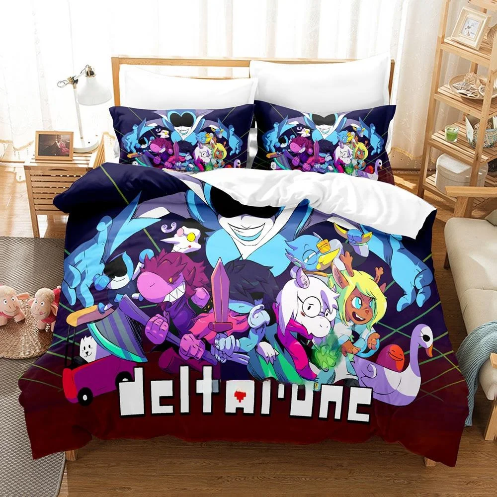 Fashion 3d Print Anime Game Deltarune 2 Bedding Set Single Twin Full Queen King Size Bed Set Adult Kid Bedroom Duvet cover Sets