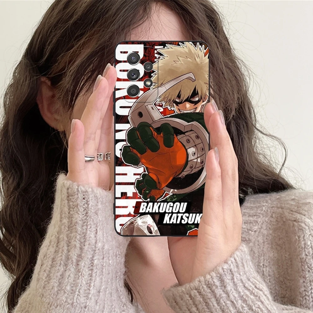 Hero Katsuki Bakugo Cell Phone Case for Samsung Galaxy Note 20 10 Plus Ultra Black Soft Phone Cover Shell