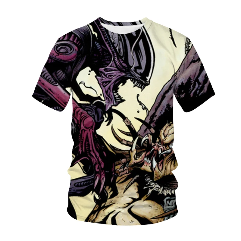 Alien New 2023 Summer T-shirt 3D Print Streetwear Men Women Fashion O-Neck Short Sleeve T Shirt Predator Hip Hop Cool Tees Tops