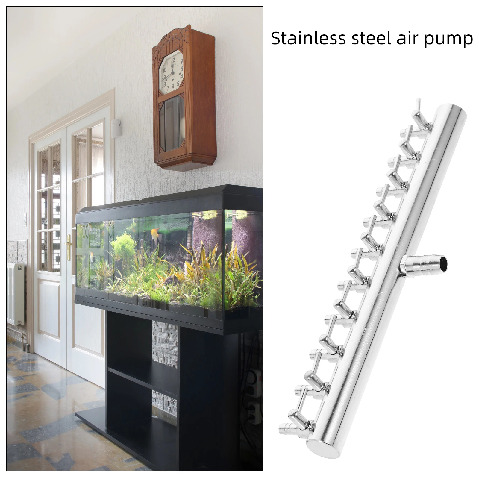 

8 To 4Mm Stainless Steel Aquarium Valve Splitter Oxygen Tube Distributor Inline Flow Lever For Pond Aerators