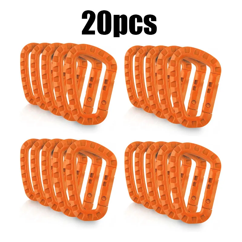 5/10/15/20 stücke Taktische D-Form Kunststoff Karabiner Mit Harter Feder Snap Clip ITW Schlüsselbund Getriebe Haken für Outdoor Camping Werkzeuge