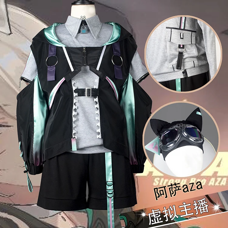 COS-KiKi Vtuber Nijisanji Aza Game Suit Gorgeous Handsome Uniform Cosplay Costume Halloween Party Role Play Outfit Any Size