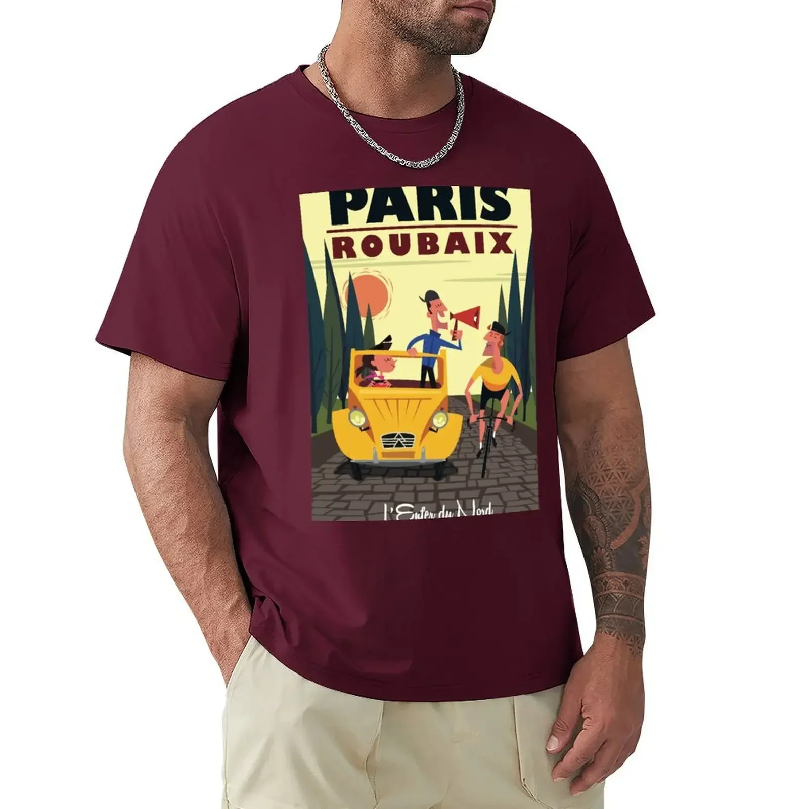 Paris Roubaix poster T-shirt anime customizeds heavy weight t shirts for men mens designer clothes new in tops & tees harajuku