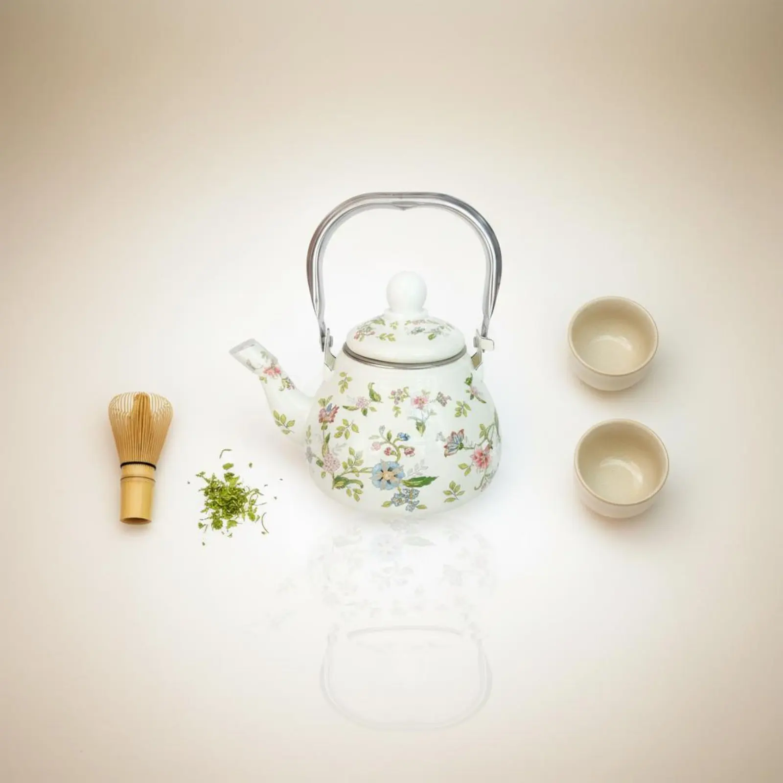 Enamel Tea Kettle Induction Cooker Safe Enamel Teapot Floral Tea Kettle Built-in Filter Kitchenware Easy to Clean for Stovetop - view 4
