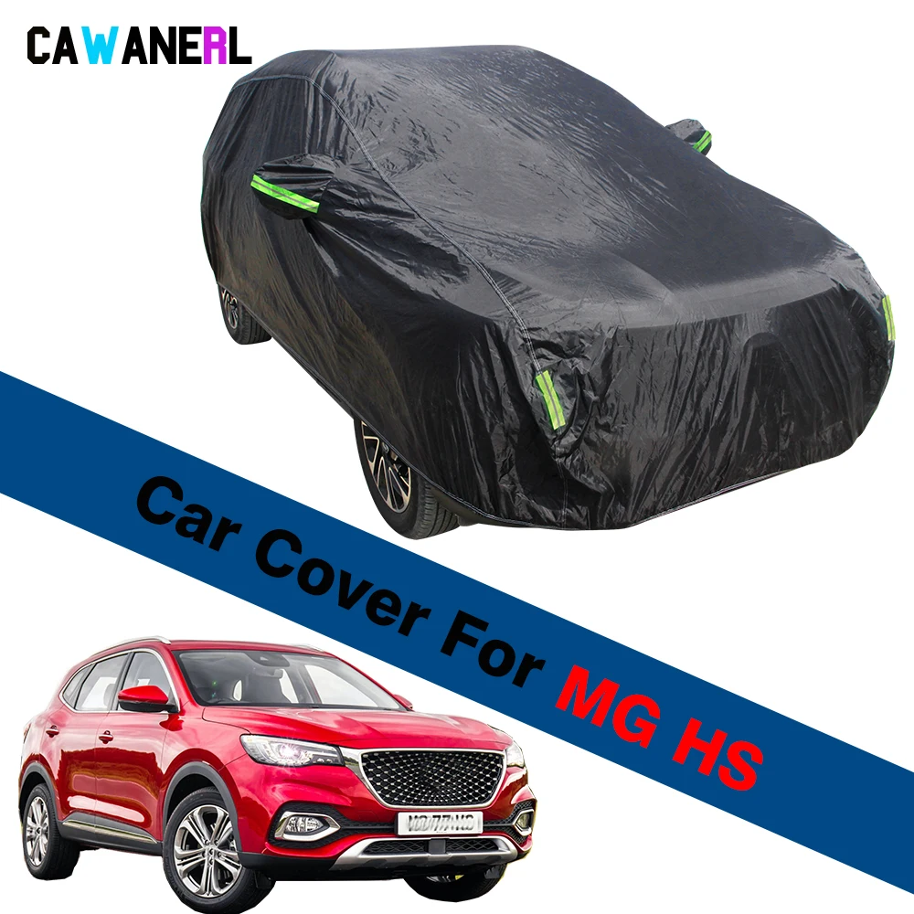 Waterproof Black Car Cover For MG HS EHS 2018-2023 Auto Anti-UV Sun Shade Rain Snow Wind Protection Cover All Season Suitable