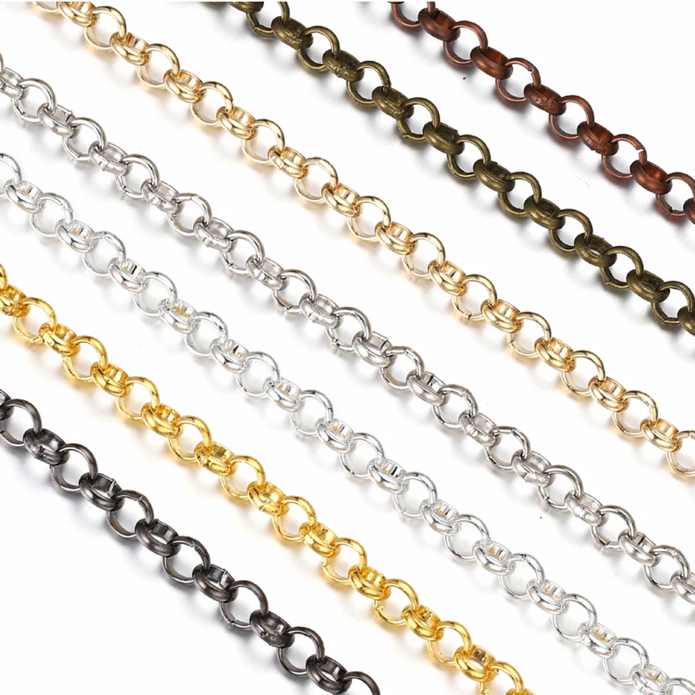 

2 Meters/lot Copper Link Necklace Chain Bulk for Jewelry Making Findings DIY Necklace Bracelet ChainMaterials Handmade Supplies