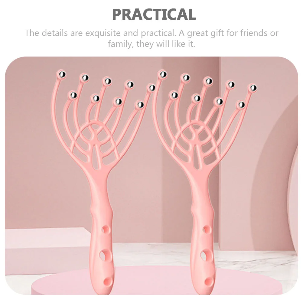 

4Pcs Head Massager Claw Steel Ball Scalp Relaxing Tool Manual Handheld Massage Apparatus Stress Relief Tool for Home Outdoor Use