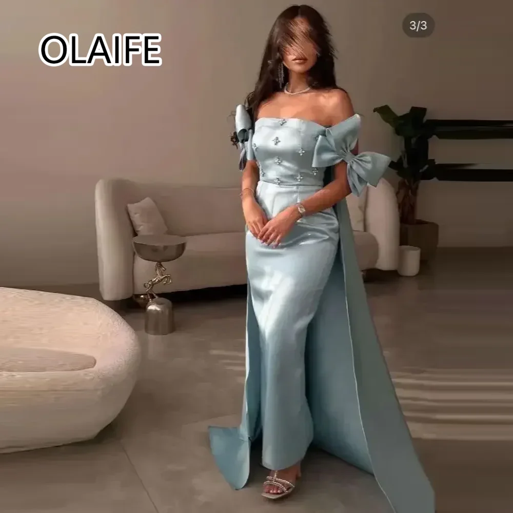 

Индивидуальное фантастическое атласное плиссированное платье-футляр с вырезом-лодочкой, расшитое бисером и кристаллами, для выпускного вечера/подружки невесты, с бантом