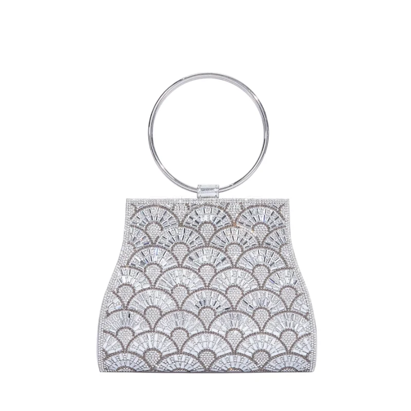 

Luxury Shell-Form Gift Clutch - Diamond-Encrusted Wristlet Evening Bag for Premium Banquet Presentations Luxury Designer Handbag
