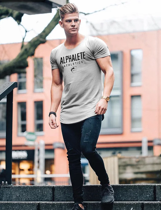 Men Muscle Tshirt Bodybuilding Fashion Cotton Shirts for Men Workout Casual Daily Wear Streetwear