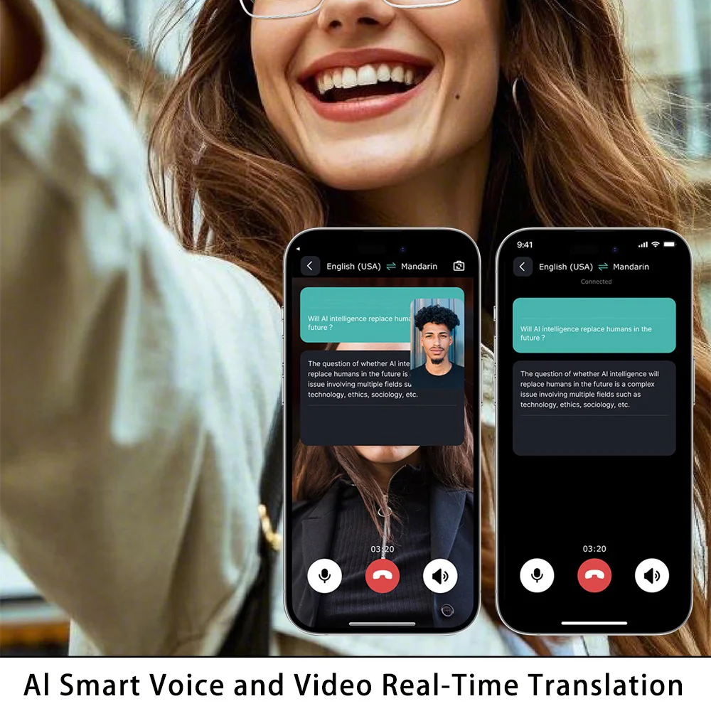 الرجال النساء AI بلوتوث مكالمة صوتية نظارات ذكية الحوار الذكي ترجمة الفيديو مساعد صوتي نظارات شمسية مقاومة للماء #2